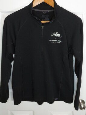 Patagonia Midweight Capilene Baselayer 1/4 Zip Pullover Black Mens XL *Logo